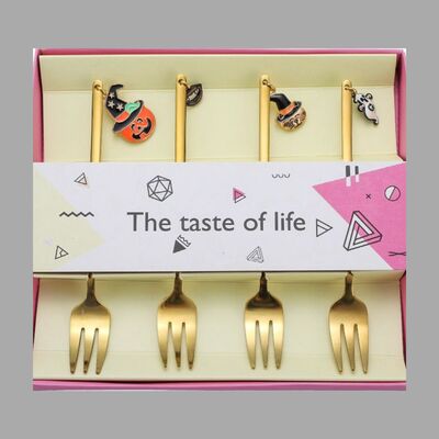 Set de Tenedores Dorados Halloween 4xunidades